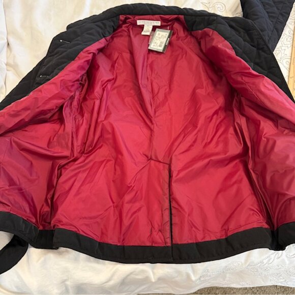 Geoffrey Beene Women's Jacket Size L Black Puffer Belted Button Winter Coat - Picture 10 of 10